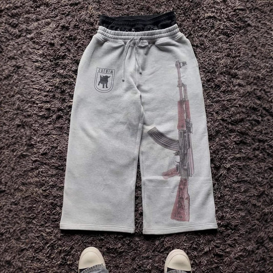 Street Trend Wholesale Dual Waist Color Block Fashion Unisex Casual Sweatpants with Embroidery for Daily Wear