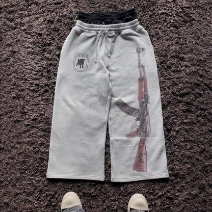 Street Trend Wholesale Dual Waist Color Block Fashion Unisex Casual Sweatpants with Embroidery for Daily Wear