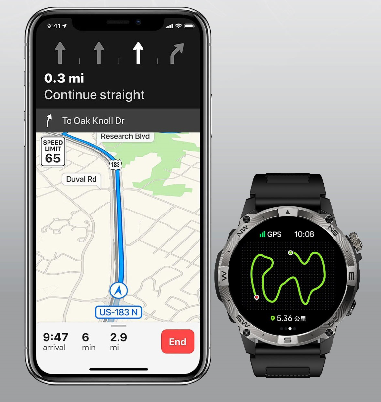 Smart sports watch GPS outdoor cycling running professional swimming depth waterproof timing measuring pace for men and women