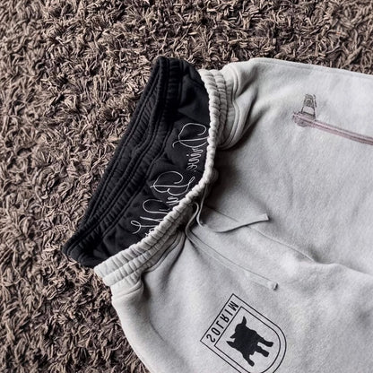 Street Trend Wholesale Dual Waist Color Block Fashion Unisex Casual Sweatpants with Embroidery for Daily Wear