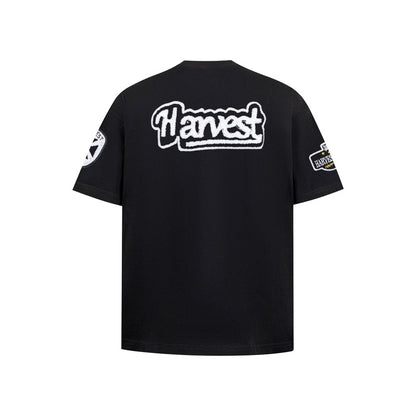 Casual Heavy-duty INS Letter Towel Embroidery Short-sleeved Unisex Pure Cotton Hip-hop Trendy T-shirt