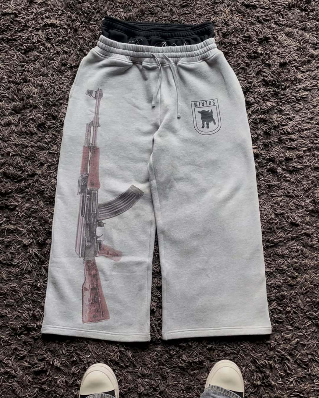 Street Trend Wholesale Dual Waist Color Block Fashion Unisex Casual Sweatpants with Embroidery for Daily Wear